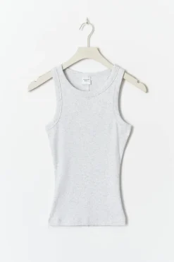 Gina Tricot Tight fit rib tank Grå