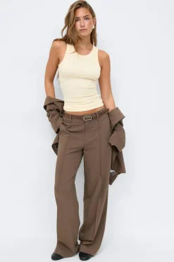 Gina Tricot Tight fit rib tank Gul Discount