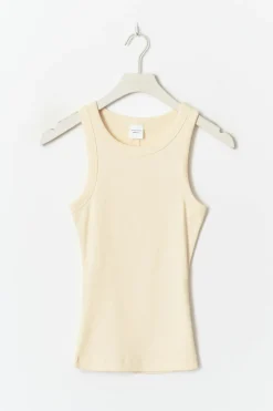 Gina Tricot Tight fit rib tank Gul Discount