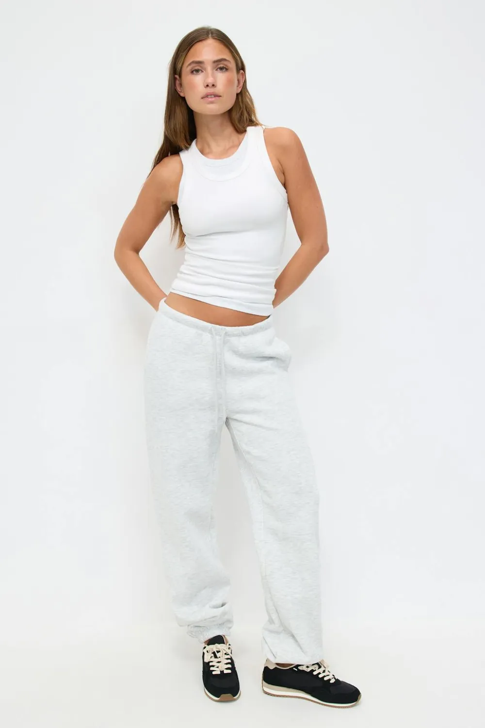 Gina Tricot Tight fit rib tank Hvit