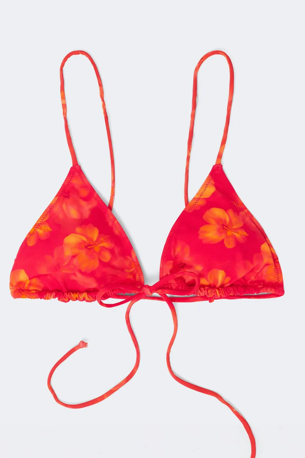 Gina Tricot Triange front tie bikini top Rød Discount