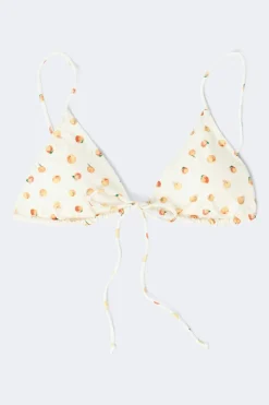 Gina Tricot Triange front tie bikini top Hvit Online