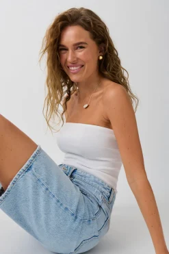 Gina Tricot Tube top Hvit Discount