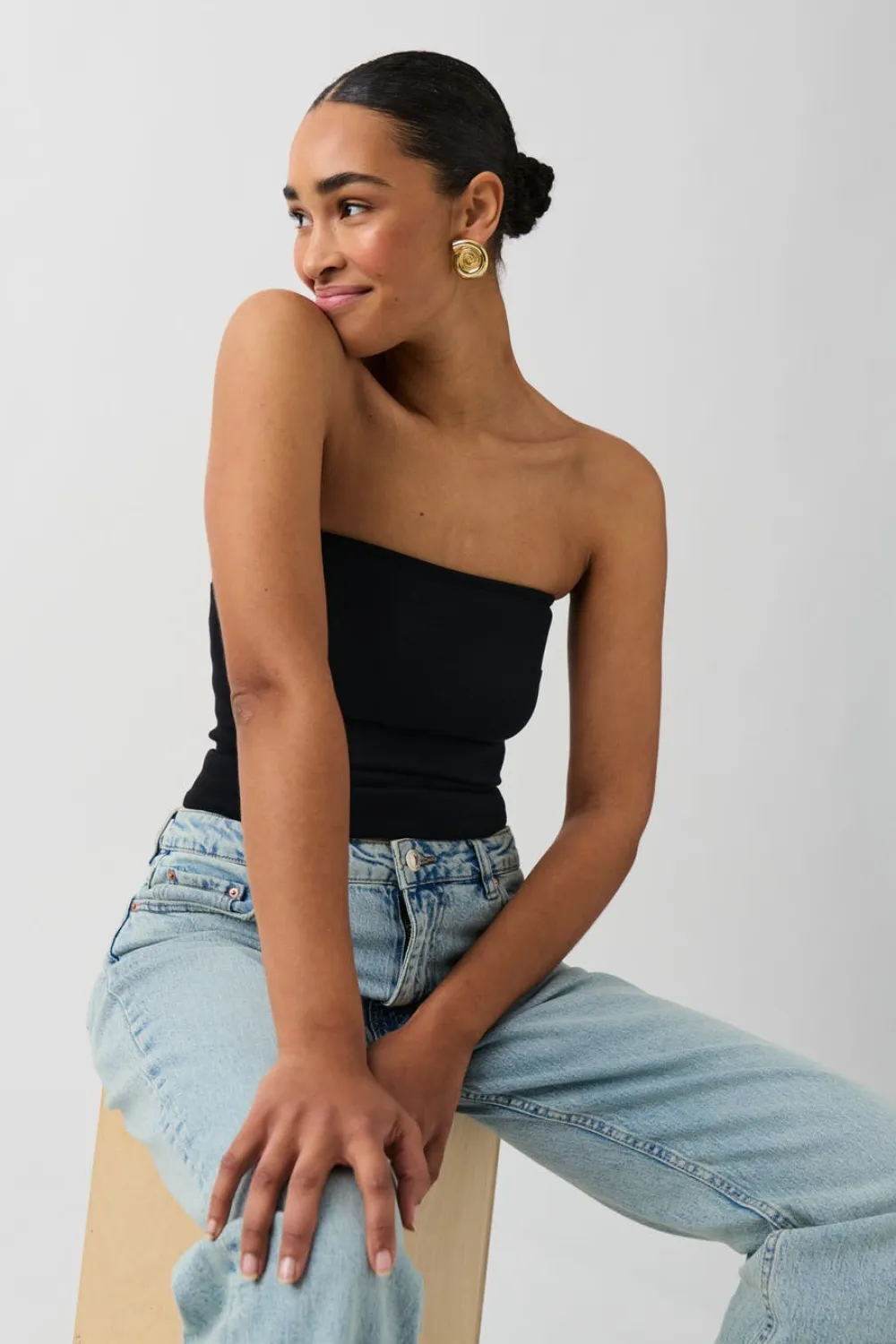 Gina Tricot Tube top Svart Online