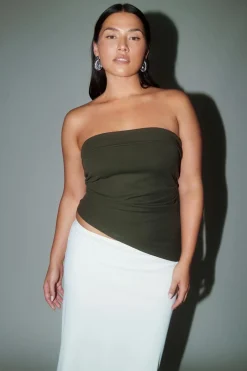 Gina Tricot Tube top Grønn Outlet