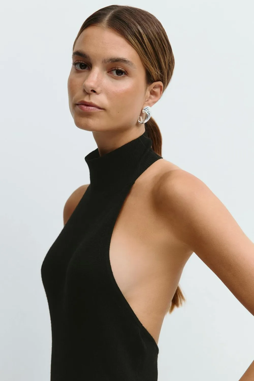 Gina Tricot Turteneck knitted dre Svart Outlet