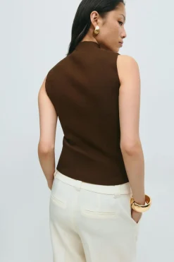 Gina Tricot Turteneck knitted top Brun Discount