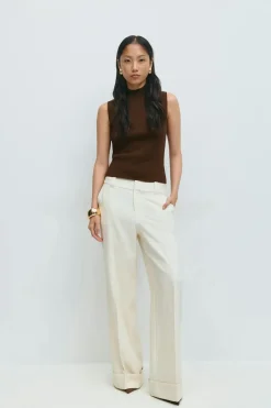 Gina Tricot Turteneck knitted top Brun Discount