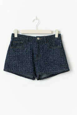 Gina Tricot Tweed denim shorts Blå Online