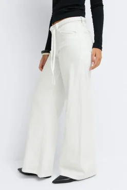 Gina Tricot Twisted wide jeans Hvit Sale