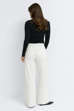Gina Tricot Twisted wide jeans Hvit Sale