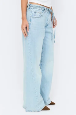Gina Tricot Twisted wide jeans Blå Best