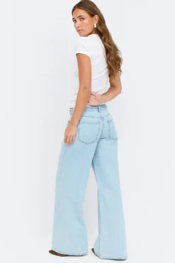 Gina Tricot Twisted wide jeans Blå Best