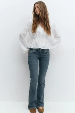 Gina Tricot Ultra low bootcut jeans Blå Best