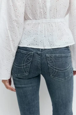 Gina Tricot Ultra low bootcut jeans Blå Best
