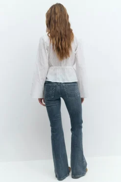 Gina Tricot Ultra low bootcut jeans Blå Best