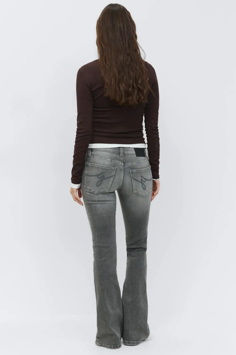 Gina Tricot Ultra low bootcut jeans Svart Outlet