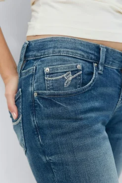 Gina Tricot Ultra low bootcut jeans Blå Clearance