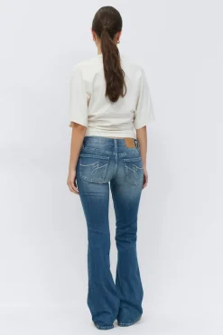 Gina Tricot Ultra low bootcut jeans Blå Clearance