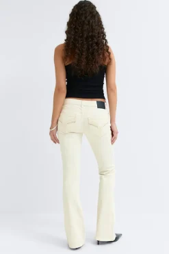 Gina Tricot Ultra low bootcut jeans Hvit Clearance