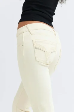 Gina Tricot Ultra low bootcut jeans Hvit Clearance