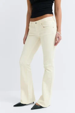 Gina Tricot Ultra low bootcut jeans Hvit Clearance