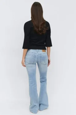 Gina Tricot Ultra low bootcut jeans Blå Sale