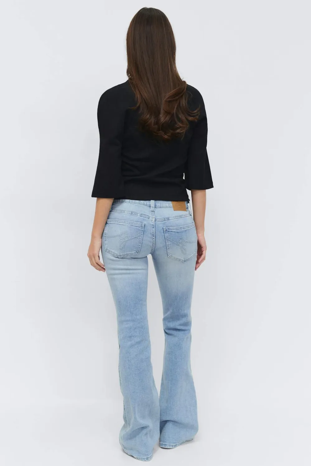 Gina Tricot Ultra low bootcut jeans Blå Sale
