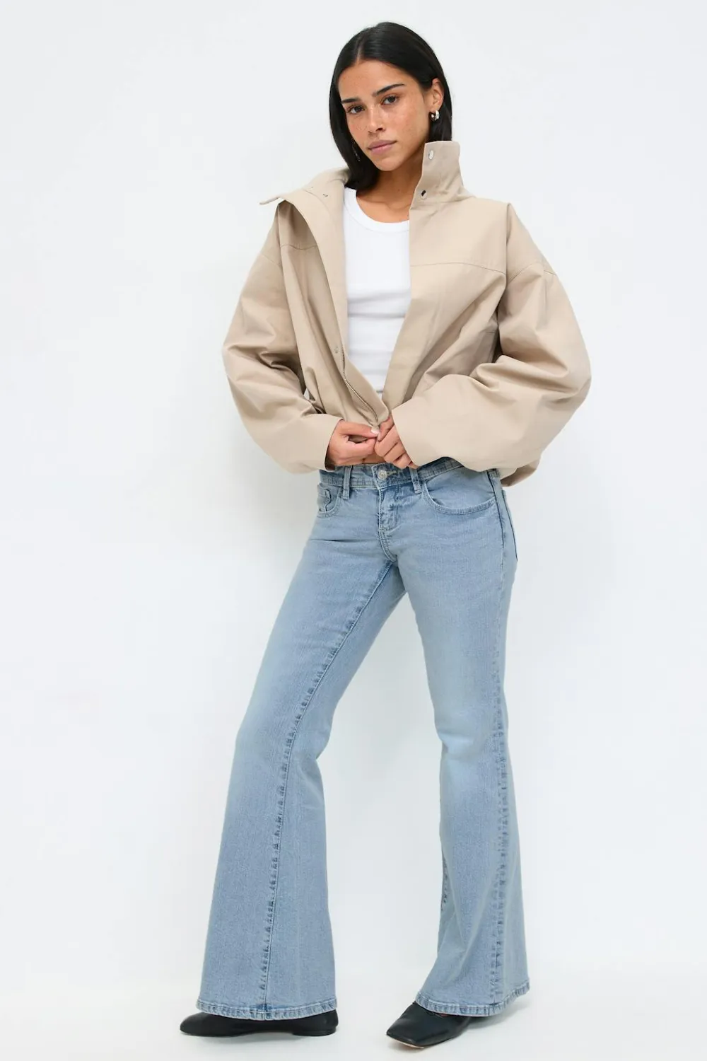 Gina Tricot Ultra low flare jeans Blå Online
