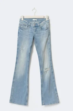 Gina Tricot Ultra low petite bootcut jeans Blå Best