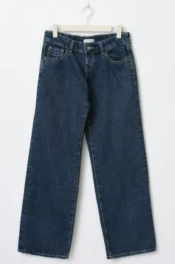 Gina Tricot Ultra low wide jeans Blå Outlet