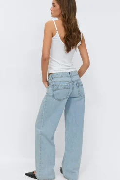 Gina Tricot Ultra low wide jeans Blå New