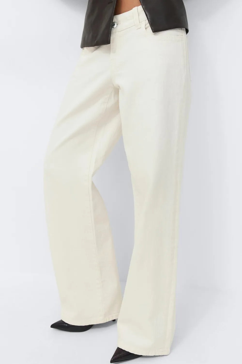 Gina Tricot Ultra low wide jeans Hvit Hot