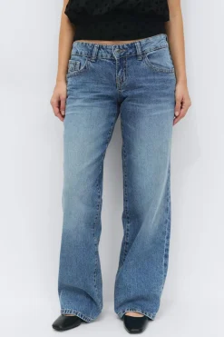 Gina Tricot Ultra low wide jeans Blå Discount