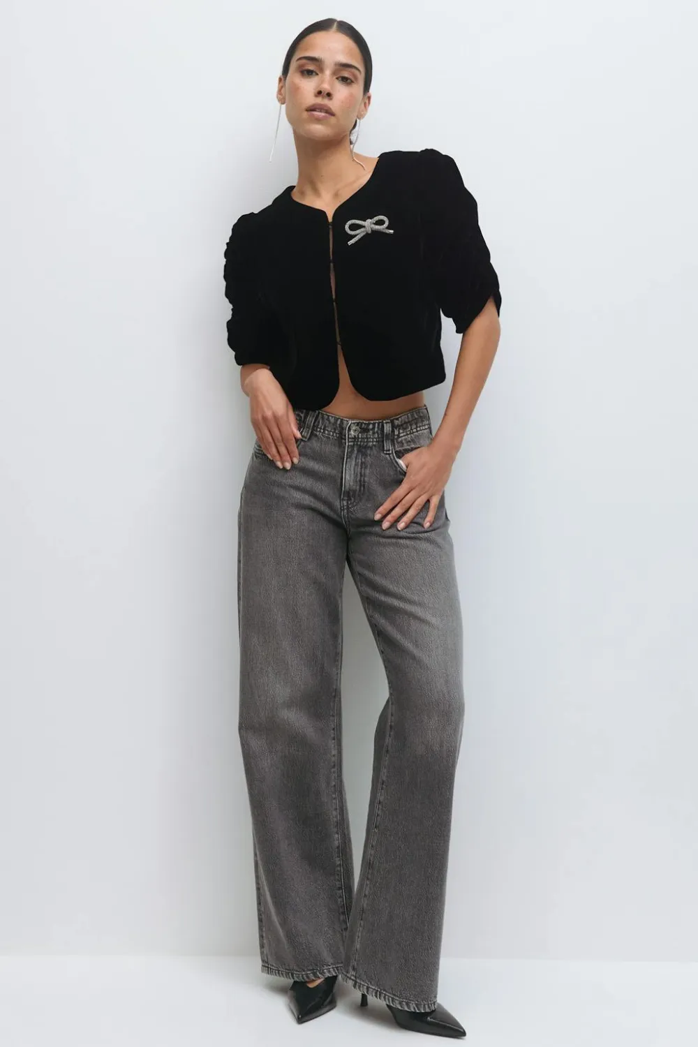 Gina Tricot Veour top Svart Online
