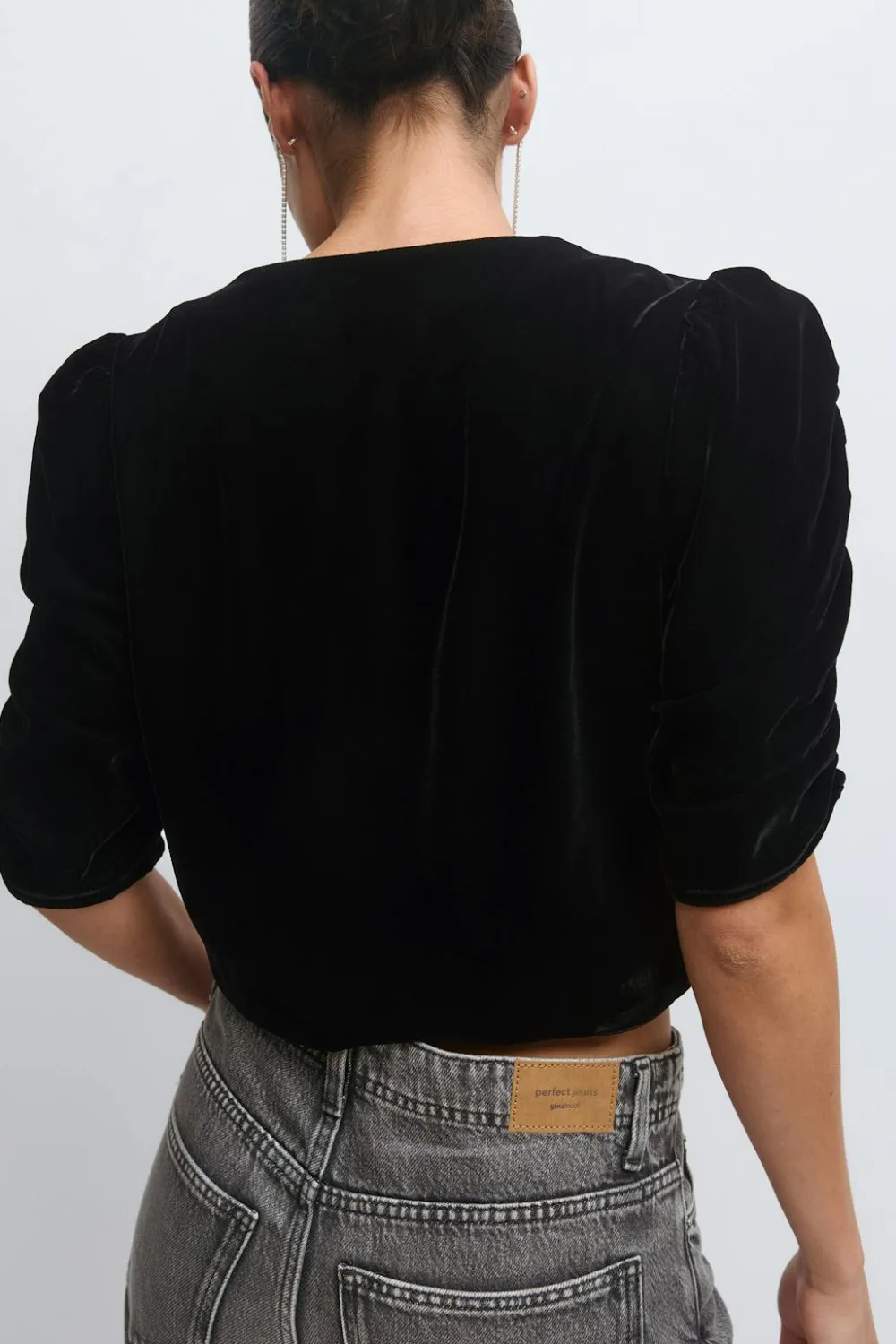 Gina Tricot Veour top Svart Online
