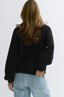 Gina Tricot V-neck knitted weater Svart Best