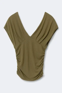 Gina Tricot V-neck top Grønn Best