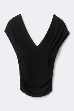 Gina Tricot V-neck top Svart Best