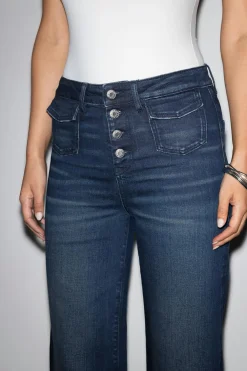 Gina Tricot Waist hug flare jeans Blå Online