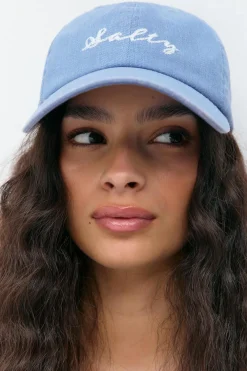 Gina Tricot Washed cotton cap Blå Outlet