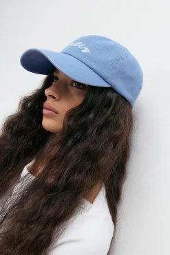 Gina Tricot Washed cotton cap Blå Outlet