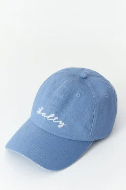 Gina Tricot Washed cotton cap Blå Outlet