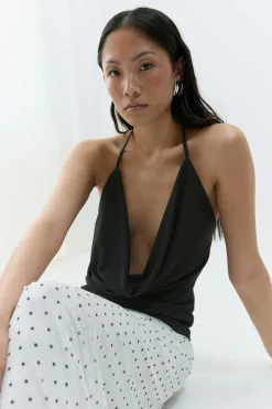 Gina Tricot Waterfa neck inget Svart Clearance