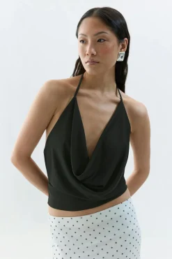 Gina Tricot Waterfa neck inget Svart Clearance
