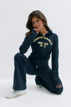 Gina Tricot 14+ 2 way zip hoodie Blå Hot