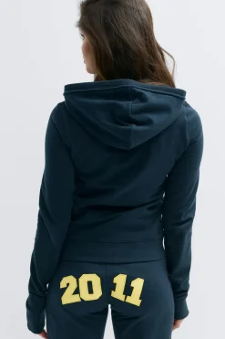 Gina Tricot 14+ 2 way zip hoodie Blå Hot