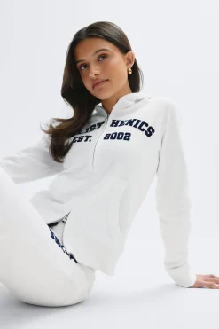 Gina Tricot 14+ 2 way zip hoodie Hvit Outlet