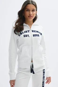 Gina Tricot 14+ 2 way zip hoodie Hvit Outlet