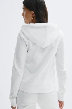 Gina Tricot 14+ 2 way zip hoodie Hvit Outlet